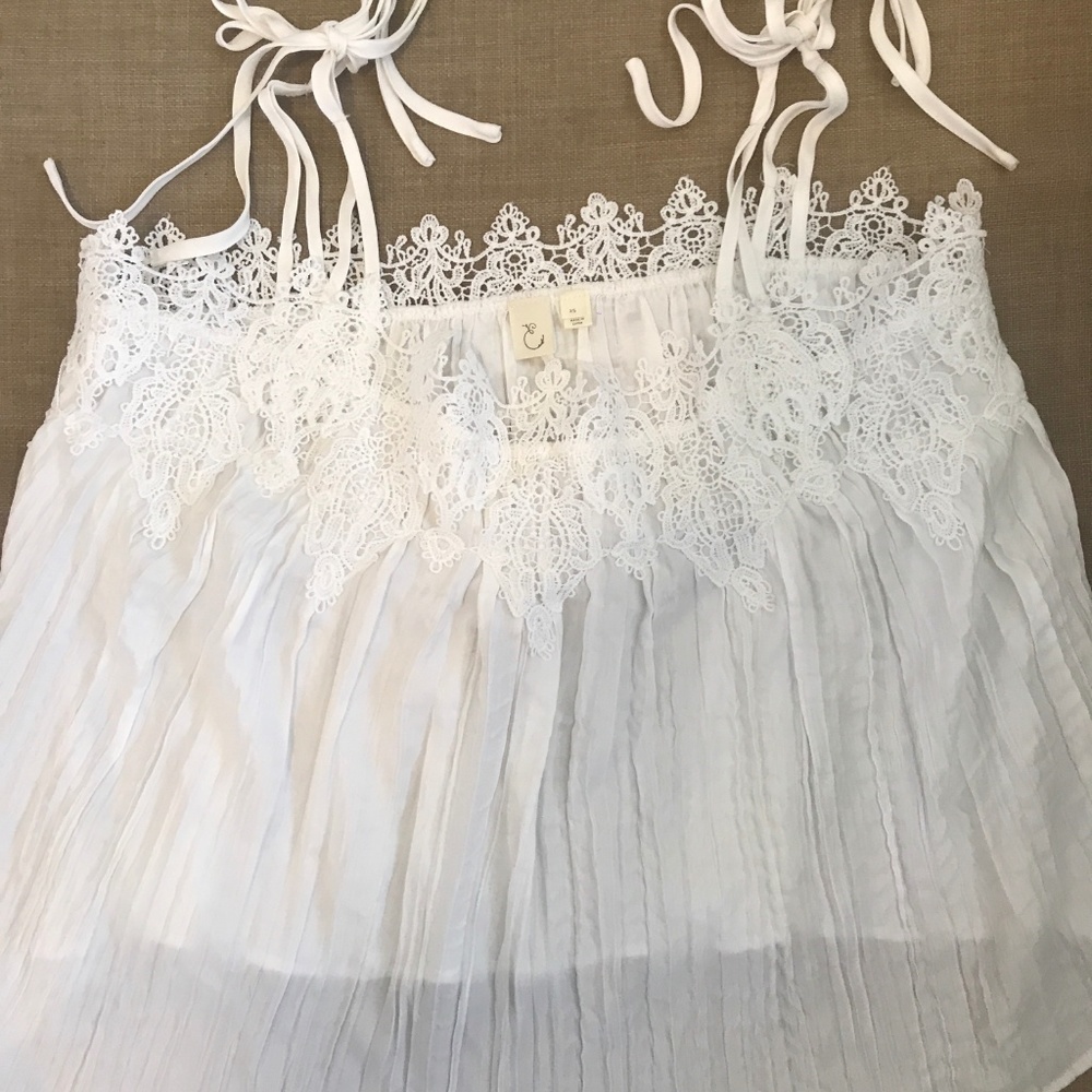 Anthropologie Eloise White Embroidered Detail Top - Picture 3 of 5